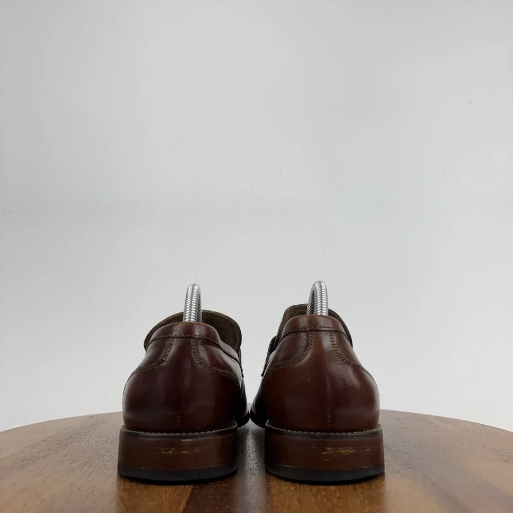 Mens Stacy Adams McCleary‎ Brown Leather Causal Penny Loafers Size 9.5 M GUC
